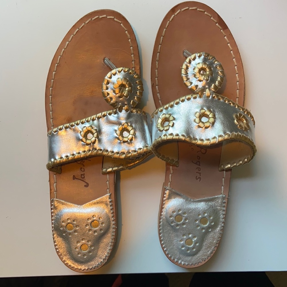 ‘Jack Rogers’ sandals silver and gold